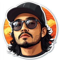 Stylish Man Portrait: Vector Art Illustration
