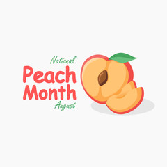 vector graphic of National Peach Month, ideal for National Peach Month celebration.