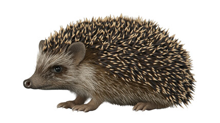 Obraz premium European hedgehog walking on transparent background