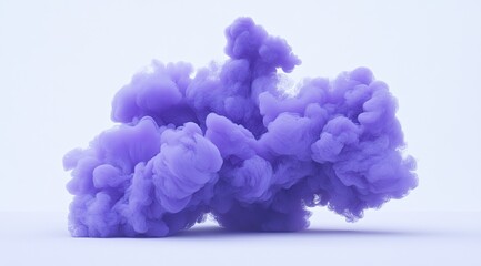 Obraz premium Lavender ink cloud floats on a light gray background