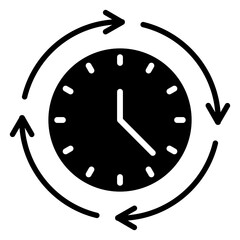 Round The Clock Glyph Icon