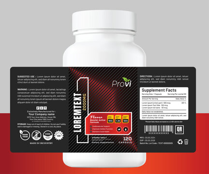 Modern premium label design is perfect for power gym fitness energy supplements and food packaging.