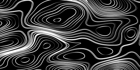 Fototapeta premium Topographic Contour Lines on a Black Background, Minimalist Topographic Contour Map on Black.