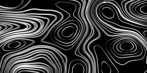 Obraz premium Topographic Contour Lines on a Black Background, Minimalist Topographic Contour Map on Black.