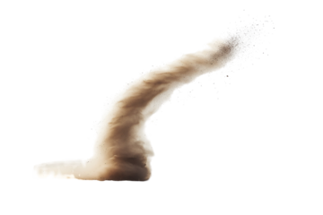 Abstract swirling sand dust cloud isolated on black