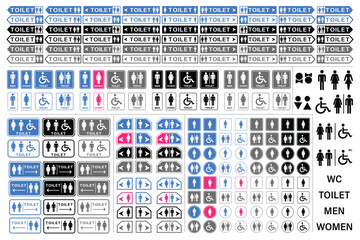 Printable Toilet Sign, Public WC Symbol with Man, Woman & Special Needs Icons