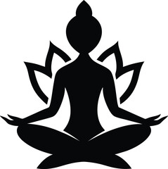 silhouette of yoga