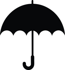 black umbrella isolated on white