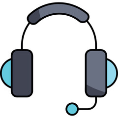 Flat Style Headphone Headband Vector Illustration