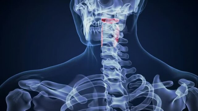 3D Rendering of Human Longus Colli Muscle Anatomy