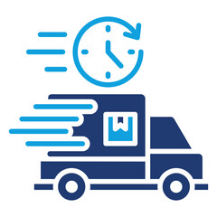 Express Delivery Flat Blue Icon