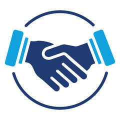 Handshake Flat Blue Icon
