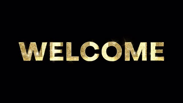 Modern Classy "Welcome" - Gold Text Motion Graphic (Alpha Channel)