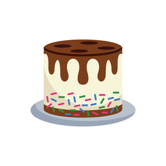cake design with melted chocolate on top and sprinkles around it