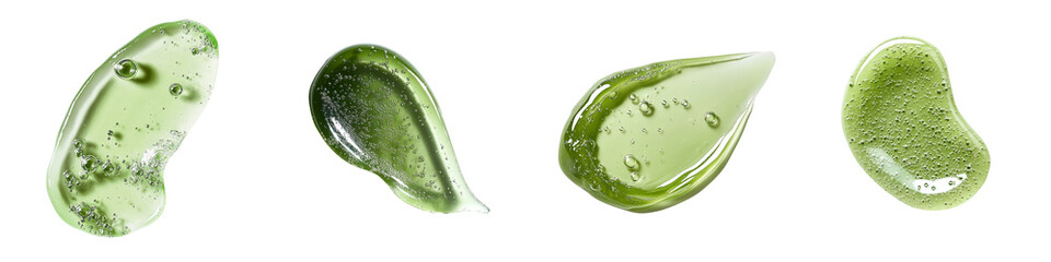 Green Gel Texture Close-up Shots of Smooth, Viscous Substance