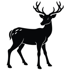 Obraz premium Stylish Silhouette of a Deer Glancing Back