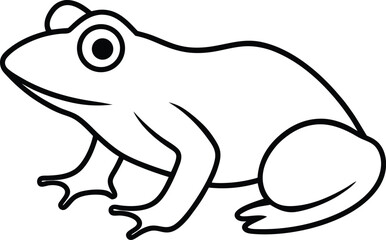 Obraz premium line art of a frog on the white background 1