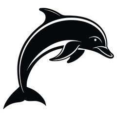 Obraz premium Ocean Dolphin Arc Pose Minimalist Vector