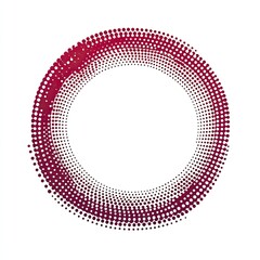 Circular halftone frame, vibrant red