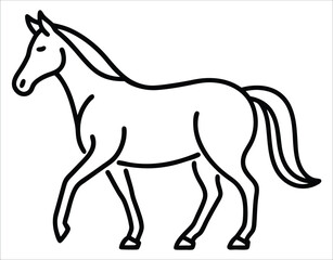 Fototapeta premium Horse Pose Line Vector