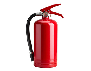 Obraz premium Red fire extinguisher standing upright