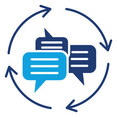 Feedback Loops Flat Blue Icon
