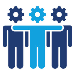 Team Buillding Flat Blue Icon