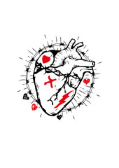 coeur tattoo barbele tatouage dessin