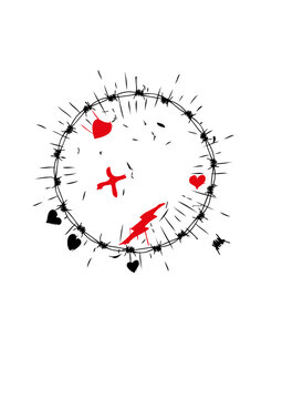 barbele cercle tattoo coeur dessin tatouage eclair