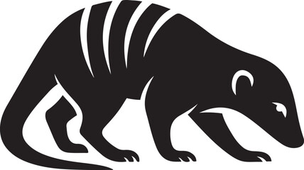 Meerkat silhouette for design artwork, Meerkat bold black and white profile