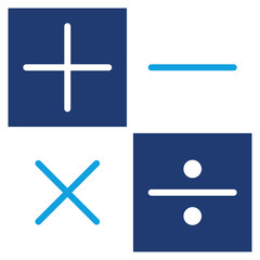 Obraz premium Numeracy Skill Flat Blue Icon