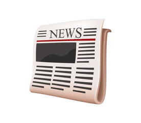 Newspaper 3D render vector illustration. Daily news paper journal design. reading daily or weekly news in periodical