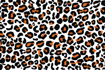 Seamless Leopard pattern brown and black white background