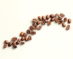 Coffee Beans Wave with White Background.