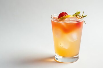 Fototapeta premium Classic cocktail on white background, garnished , orange, margarita, food