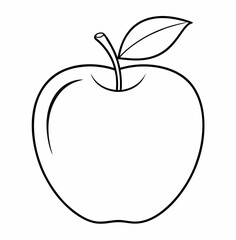 apple line art on withe background  
