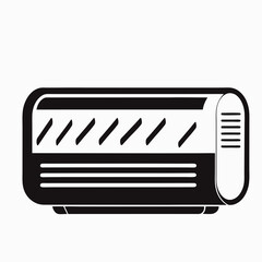 Modern air conditioner and computer technology with router and barcode icons illustrate business communication
