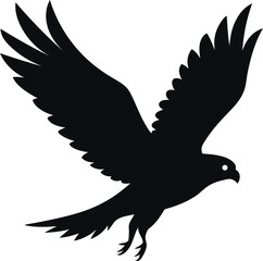 Obraz premium Hawk Silhouette Flying to the Left in Minimal Style