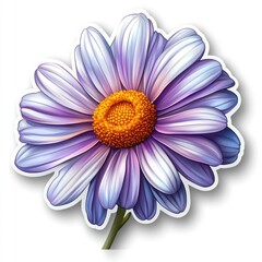 Obraz premium Detailed illustration of a vibrant purple daisy