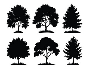 Birch Tree Silhouette Scene for Wall Art