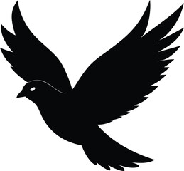 Black Silhouette of a Flying Dove