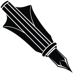 Naklejka premium Minimal Pen Writing Silhouette