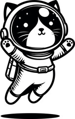 Astronaut Cat Wearing a Jetpack in an Epic Adventure Scene