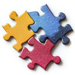 Fototapeta premium Colorful puzzle pieces interlocked