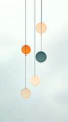 Colorful glass orbs hanging decor.