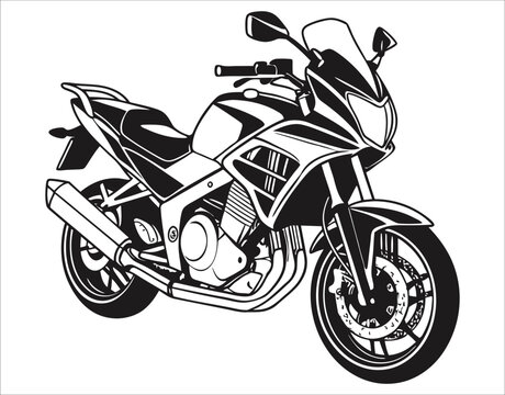 black and white motorcycle graphic clip art preview