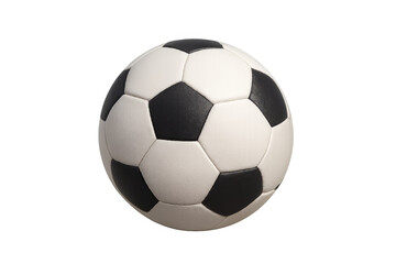 Fototapeta premium Soccer ball rotating on a transparent background, adding dynamic energy to sports-themed designs and projects with its classic black and white pattern
