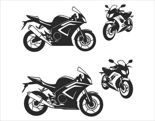 Obraz premium Motorcycle Collection Isolated on White