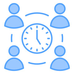 Time Management Blue Icon
