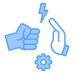 Conflict Resolution Blue Icon